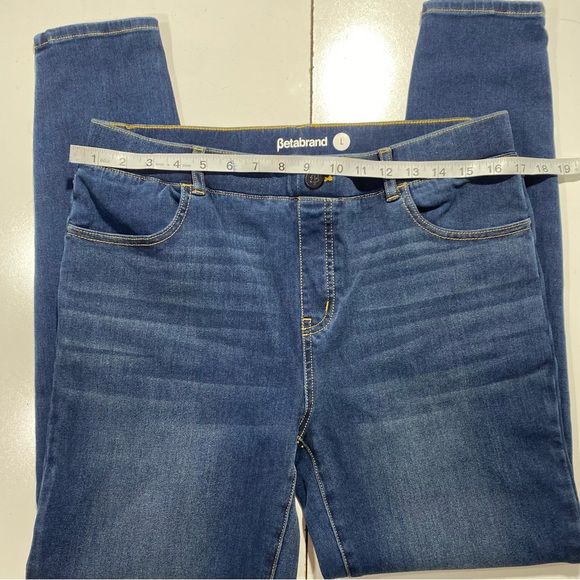 Betabrand Cotton Viscose Blend 4 Pocket Denim Pull On Woman’s Yoga Pants L - Picture 13 of 15
